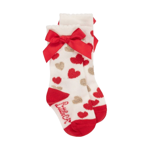 LITTLE ADEE BABY GIRL HAYDEN  KNEE HIGH HEART SOCKS