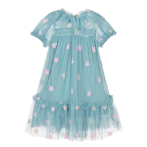 ANGEL FACE GIRL STAR DRESS BLUE - Jellyrolls Kidswear