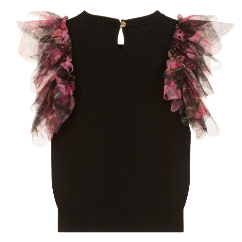 ANGEL FACE GIRL KNITTED TOP BLACK