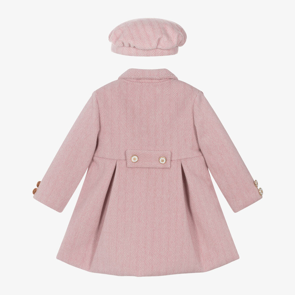 BEAU KID  GIRL COAT WITH BERET PINK