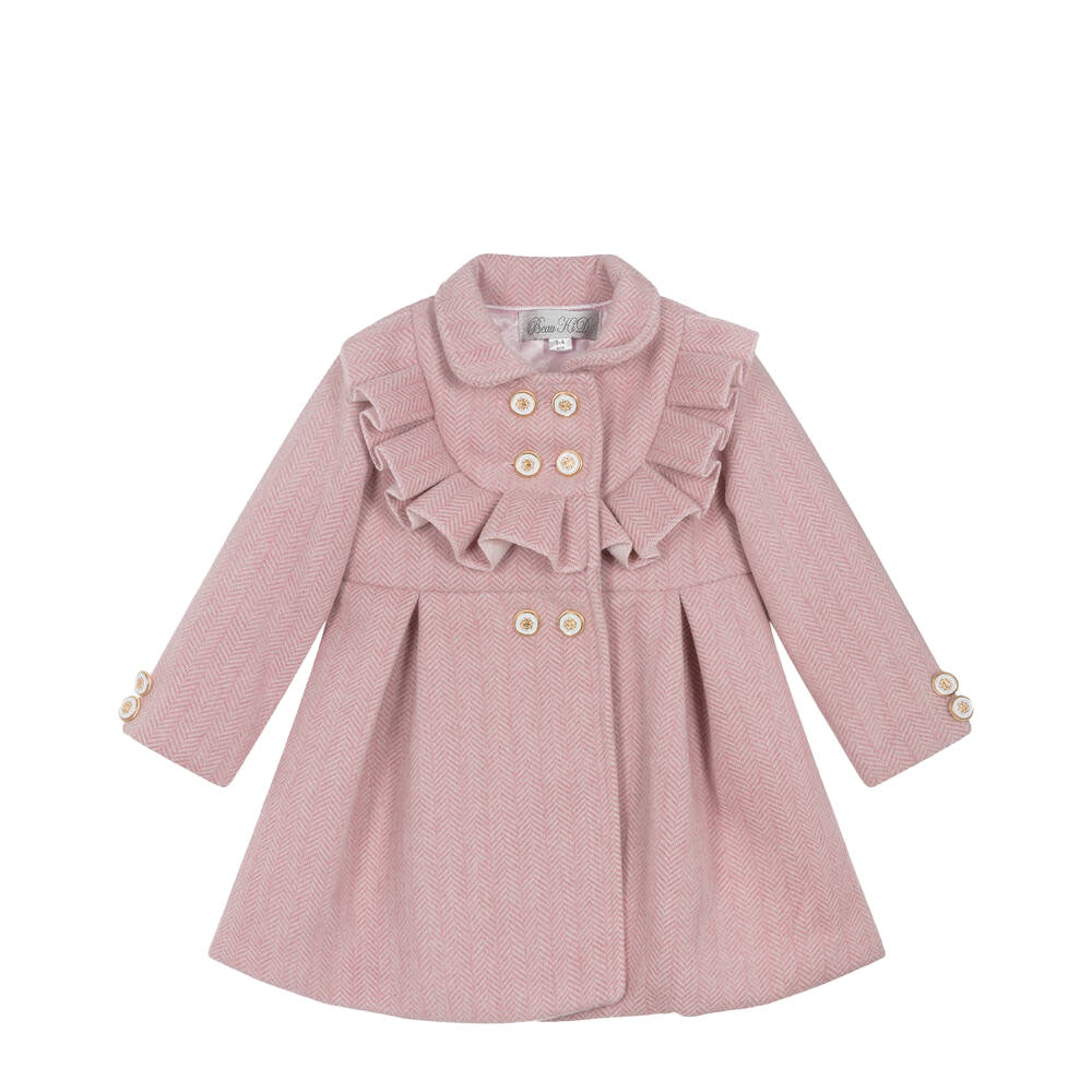 BEAU KID  GIRL COAT WITH BERET PINK