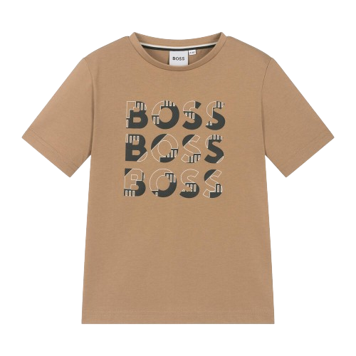 BOSS BOY REPEAT LOGO COTTON T SHIRT