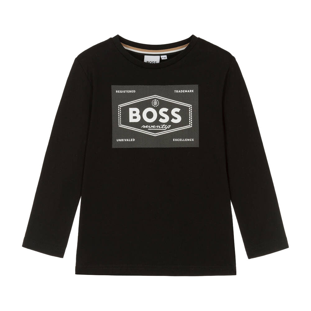 BOSS BABY BOY LONG SLEEVED TOP BLACK