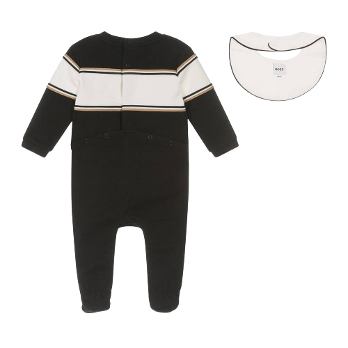 BOSS BABY BOY BABYGROW WITH HAT BLACK