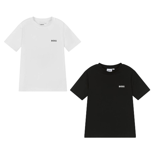 BOSS BOY 2 PACK T SHIRT BLACK/WHITE