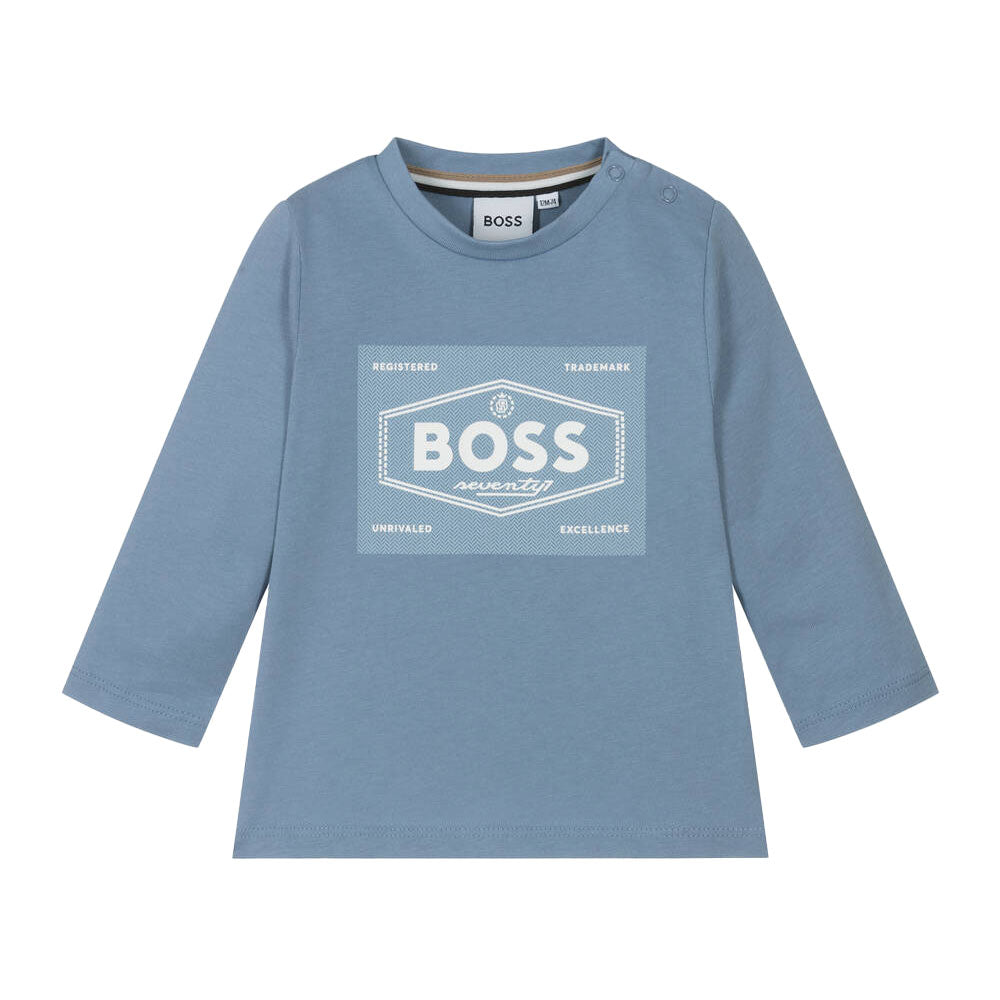 BOSS BABY BOY LOGO COTTON LONG SLEEVED TOP