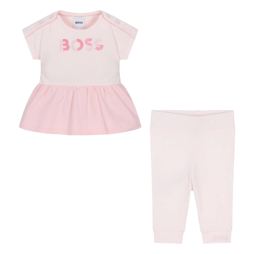 BOSS - Girls Pink Cotton Leggings