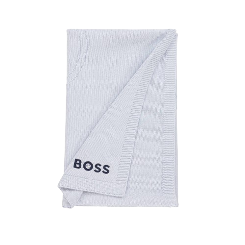 BOSS BABY BOY KNITTED BLANKET BLUE