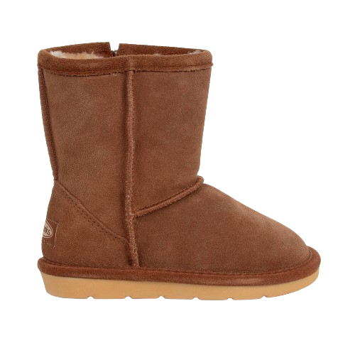 CHIPMUNKS UNISEX LEATHER SUED FUR LINED  BOOT TAN
