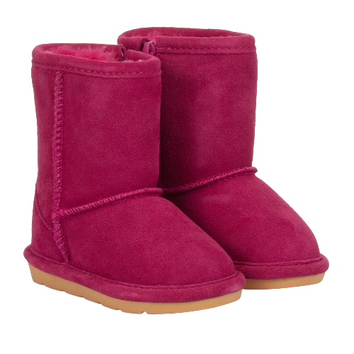 CHIPMUNKS GIRL LEATHER/SUEDE FUR LINED BOOT FUSHIA