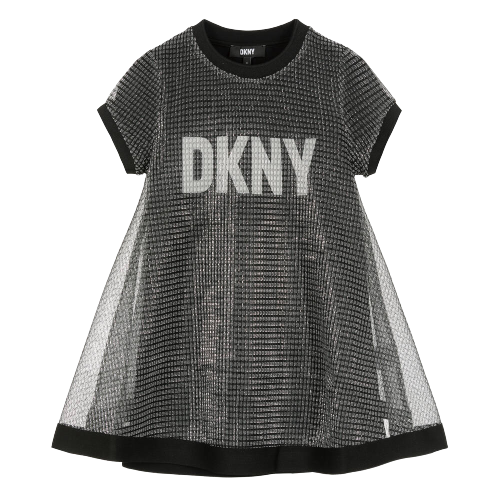DKNY GIRL 2 IN 1 DRESS BLACK/SILVER