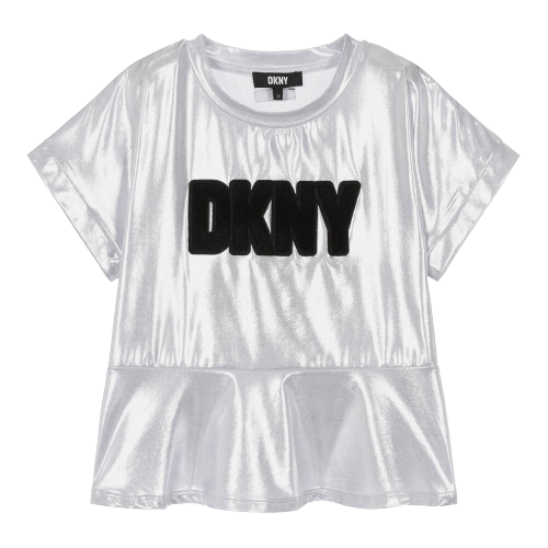 DKNY GIRL SILVER METALLIC TOP