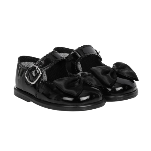 EARLY DAY BABY GIRL BAYPODS PRAM SHOE BLACK PATENT