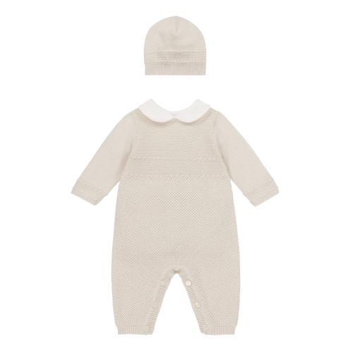 EMILE ET ROSE BABY UNISEX KNITTED BABYGROW WITH HAT SET