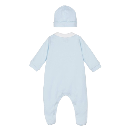 EMILE ET ROSE BABY BOY BABYGROW AND HAT  SET BLUE