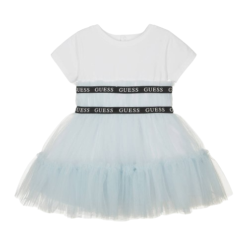 GUESS BABY GIRL TULLE DRESS PALE BLUE