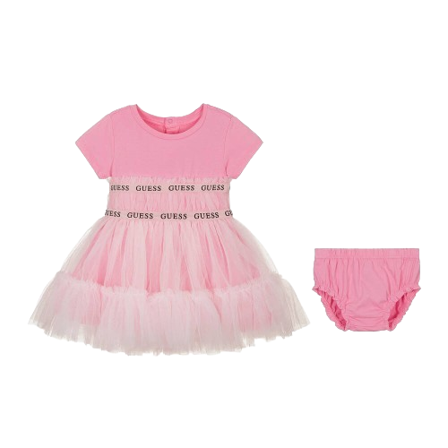 GUESS BABY GIRL TULLE DRESS WITH PANTS PINK