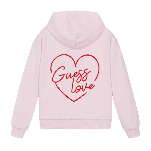 GUESS BABY GIRL HEART HOODIE PINK