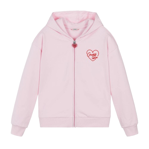 GUESS BABY GIRL HEART HOODIE PINK