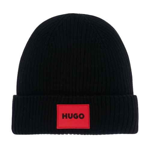 HUGO BOY PULL ON KNITTED HAT BLACK