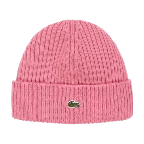 LACOSTE GIRL KNITTED BEANIE PINK