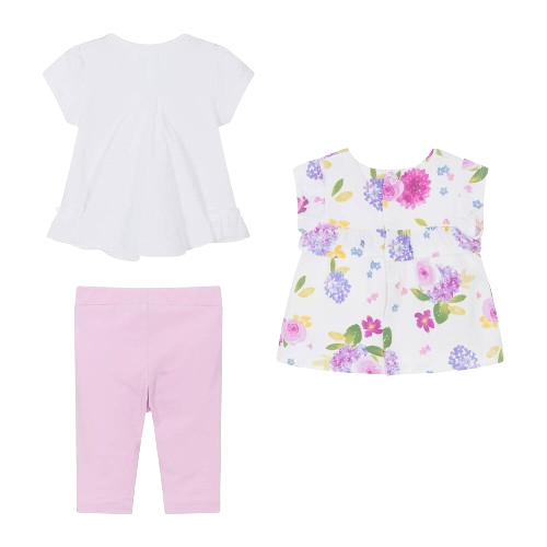 MAYORAL BABY GIRL TWO FLORAL T SHIRTS AND LEGGING SET