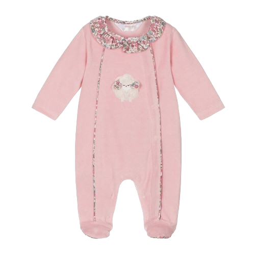 MAYORAL BABY GIRL VELOUR  SHEEP BABYGROW