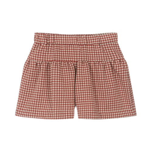 MAYORAL GIRL DOGTOOTH CHECK RED SHORTS