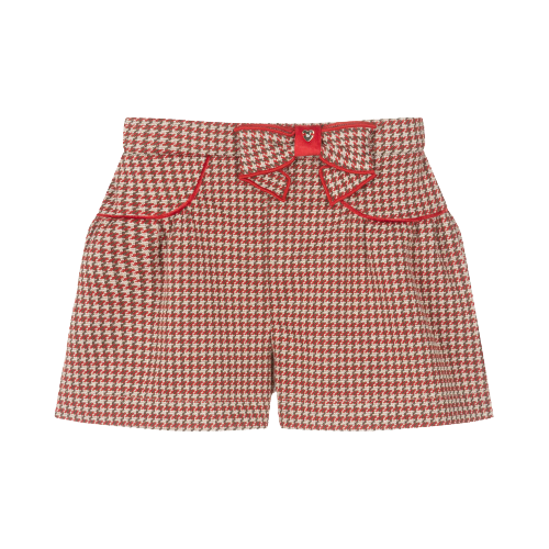 MAYORAL GIRL DOGTOOTH CHECK RED SHORTS