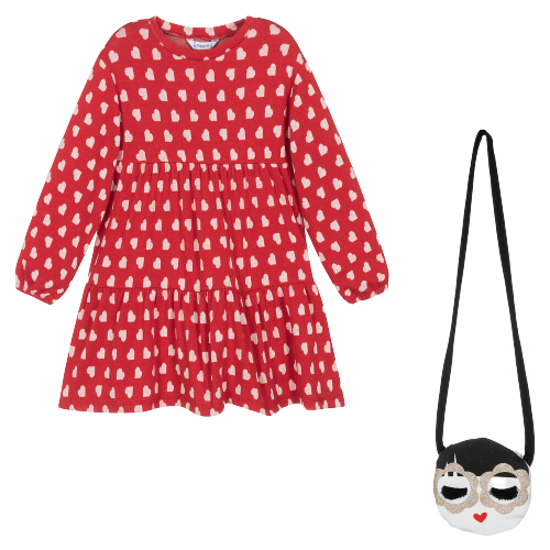 MAYORAL GIRL DRESS WITH BAG RED