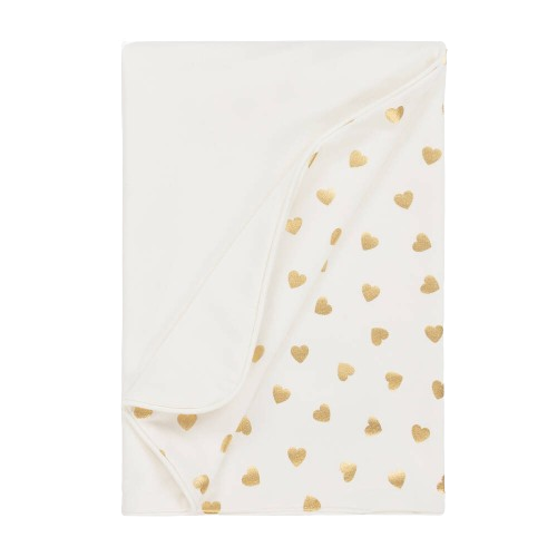 MOSCHINO BABY GIRL TEDDY HEARTS BLANKET IVORY