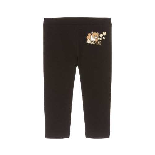 MOSCHINO BABY GIRL TEDDY LEGGINGS BLACK