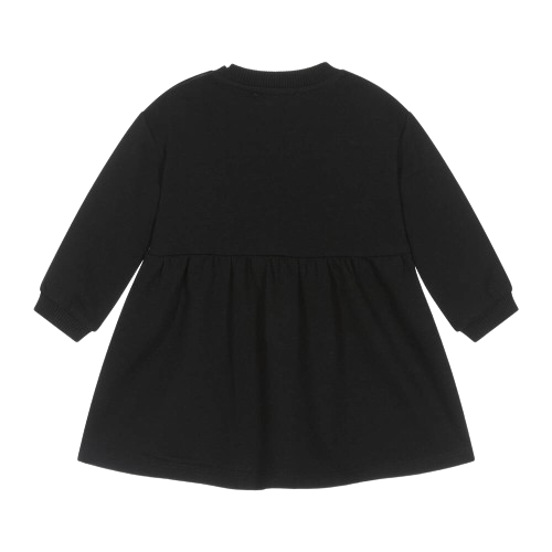 MOSCHINO BABY GIRL TEDDY HEARTS DRESS BLACK