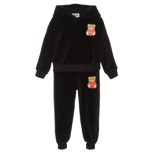 MOSCHINO GIRL TEDDY PATCH VELOUR TRACKSUIT
