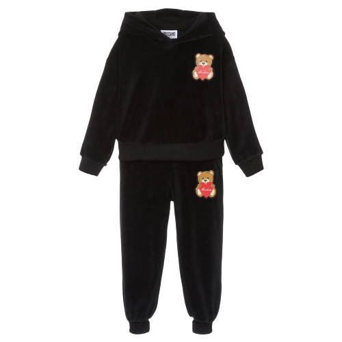 MOSCHINO GIRL TEDDY PATCH VELOUR TRACKSUIT - Jellyrolls Kidswear