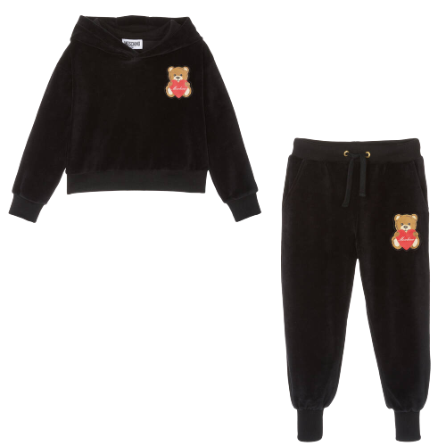 MOSCHINO GIRL TEDDY PATCH VELOUR TRACKSUIT