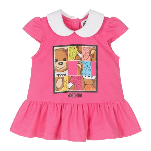 MOSCHINO BABY GIRL PUZZLE DRESS WITH PANTS