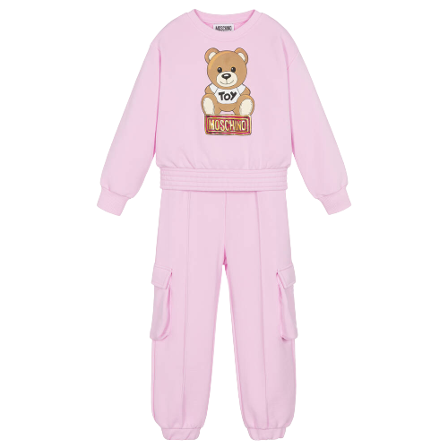 MOSCHINO GIRL TEDDY TRACKSUIT PALE PINK
