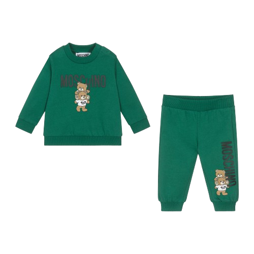 MOSCHINO BABY BOY TEDDY TRACKSUIT GREEN