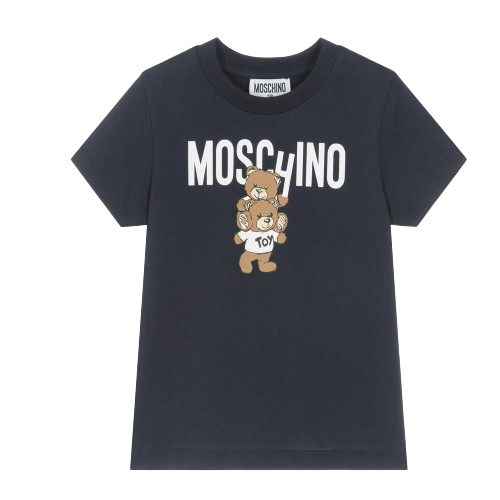 MOSCHINO BOY TEDDY T SHIRT NAVY