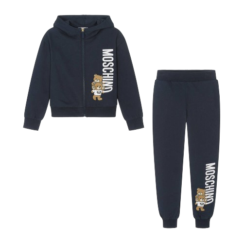 MOSCHINO BOY HOODIE TRACKSUIT NAVY