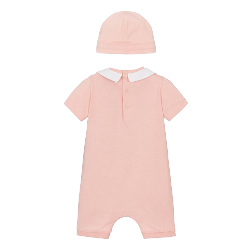 MOSCHINO BABY GIRL ROMPER WITH HAT SET PINK