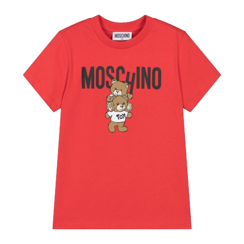 MOSCHINO BOY TEDDY T SHIRT RED