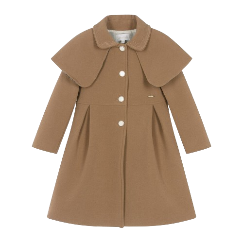 PATACHOU GIRL CAPED COAT CAMEL