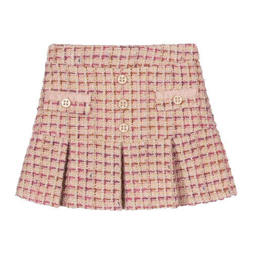 PATACHOU GIRL TWEED SKIRT PINK