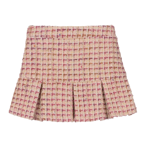 PATACHOU GIRL TWEED SKIRT PINK