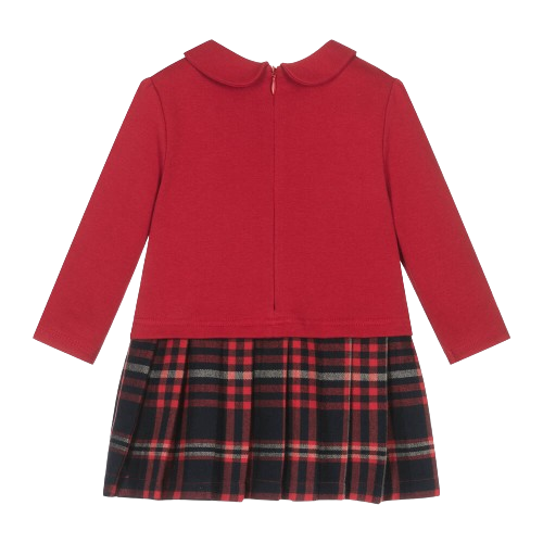 PATACHOU BABY GIRL TEDDY CHECK DRESS RED