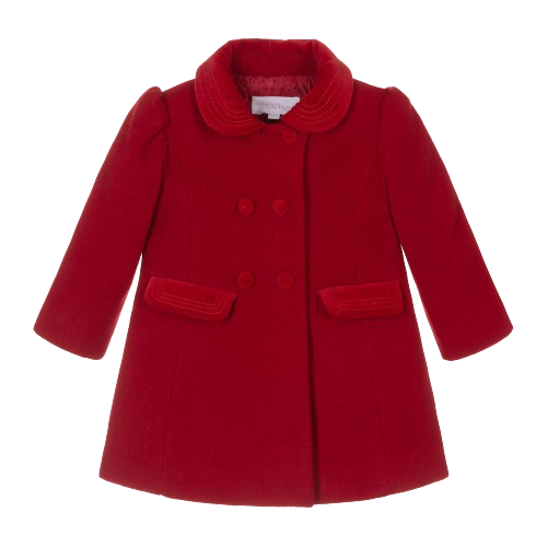 PATACHOU BABY GIRL TRADITIONAL RED SMART COAT RED