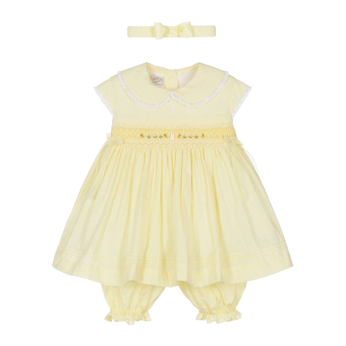 PRETTY ORIGINALS BABY GIRL SMOCK DRESS WITH PANTS