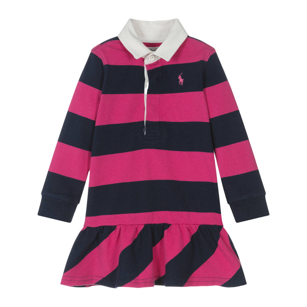 RALPH LAUREN BABY GIRL STRIPED RUGBY DRESS